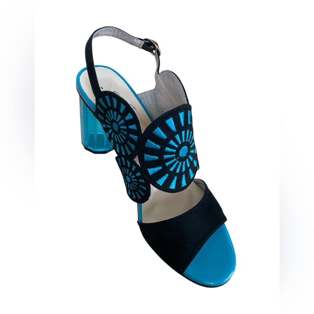 Blue & Black Azura Embroidery Sandals by Spring Step NWOT size US 7